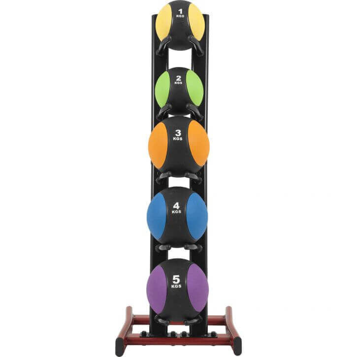 Kuntopalloteline 5 pallolle (1-5kg), 129 cm pystymalli