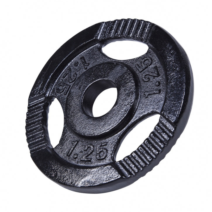 Levypaino 1,25kg, 30mm Rautainen Levypaino Otekahvoilla, Musta