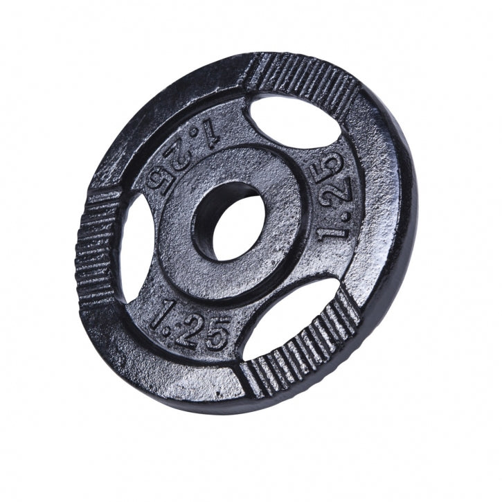 Levypaino 1,25kg, 30mm Rautainen Levypaino Otekahvoilla, Musta