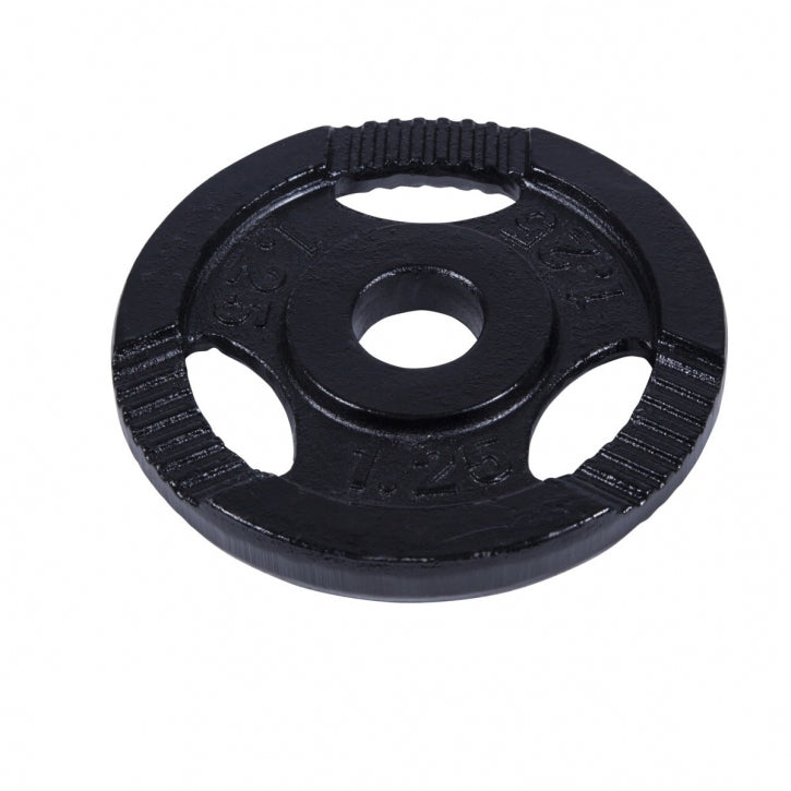 Levypaino 1,25kg, 30mm Rautainen Levypaino Otekahvoilla, Musta