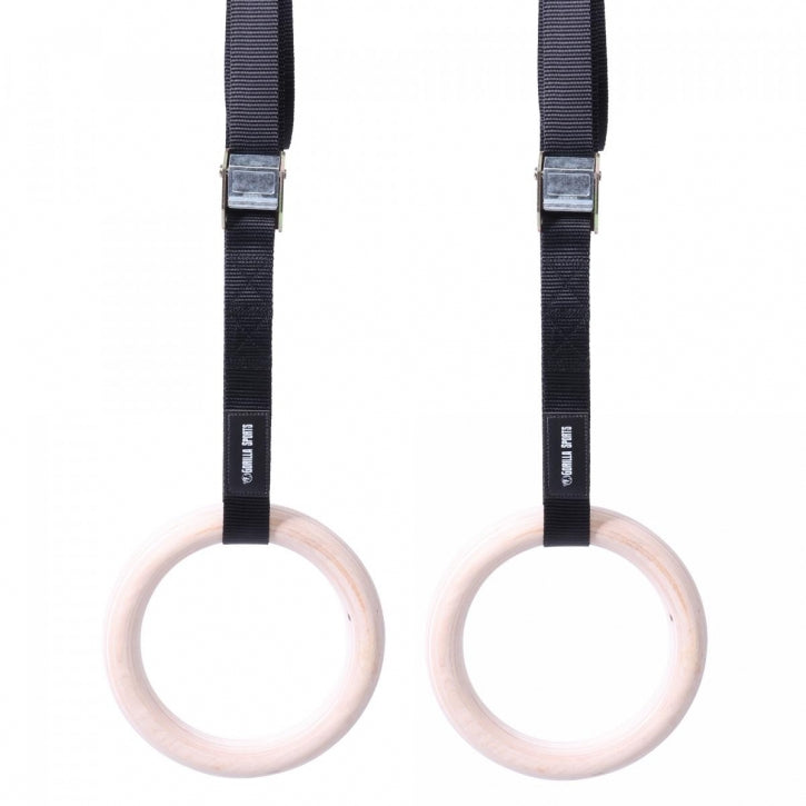 Puiset Voimistelurenkaat Ø 23cm, 450cm, Max. 200kg Puu/Nailon