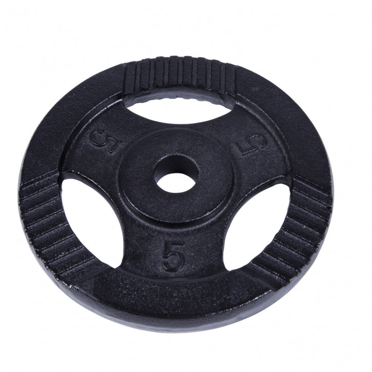 Levypaino 5kg, 30mm Rautainen Levypaino Otekahvoilla, Musta