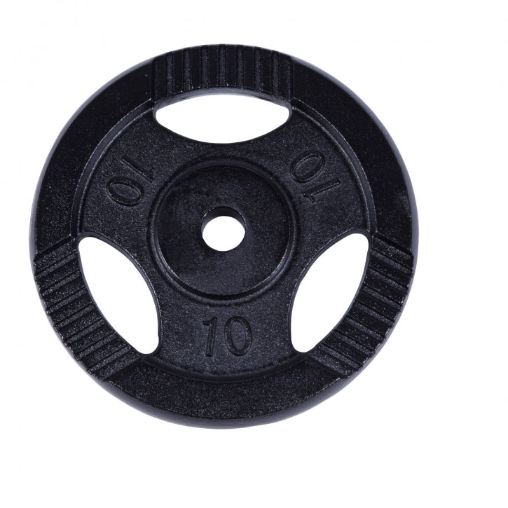 Levypaino 10kg, 30mm Rautainen Levypaino Otekahvoilla, Musta