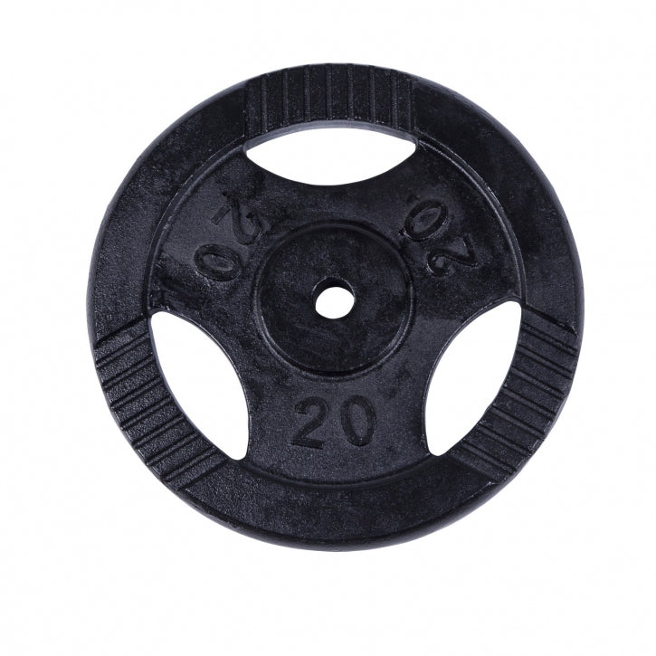 Levypaino 20kg, 30mm Rautainen Levypaino Otekahvoilla, Musta