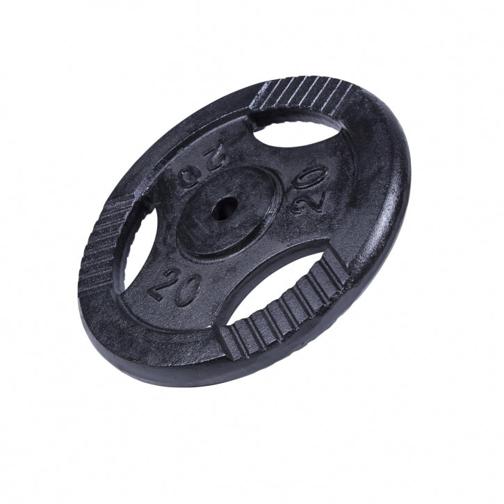 Levypaino 20kg, 30mm Rautainen Levypaino Otekahvoilla, Musta
