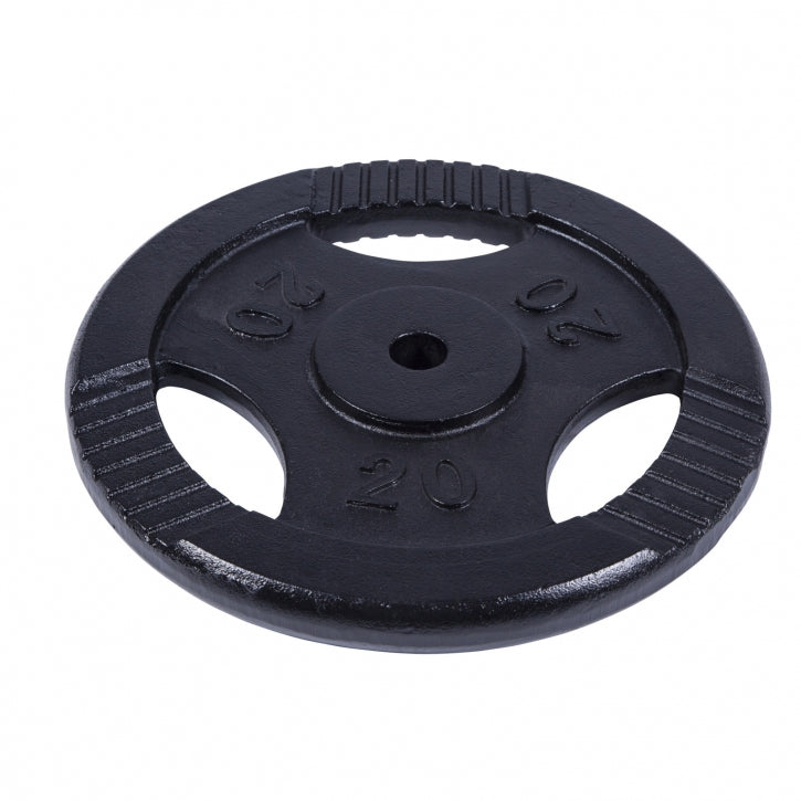 Levypaino 20kg, 30mm Rautainen Levypaino Otekahvoilla, Musta