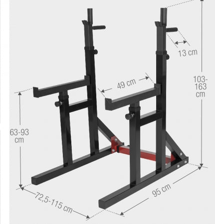 Säädettävä Kyykkyteline + Levytanko 170cm Ja Levypainot 40kg, Ø 30mm