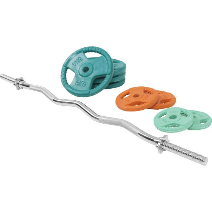 Levytankosetti 35kg EZ Kulmatanko Kierrelukoilla 120cm, Ø 30mm