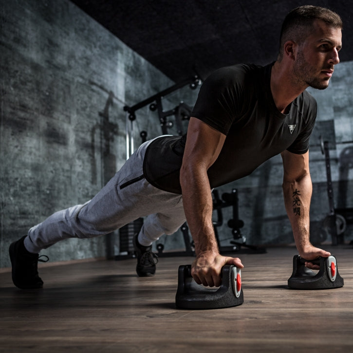 Pyörivät punnerruskahvat, musta