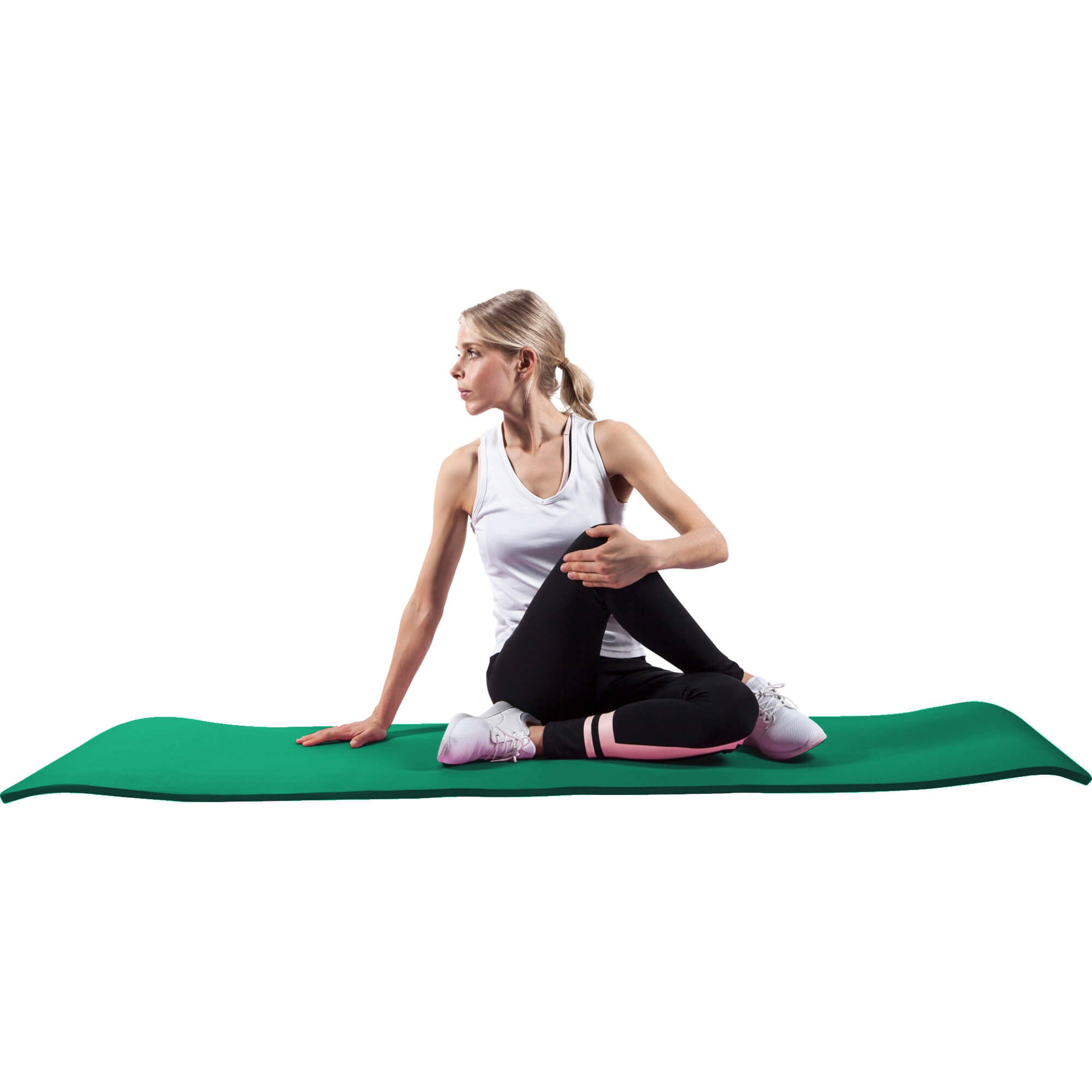 Jumppamatto Kantohihnalla, Vihreä, 190x100x1,5cm