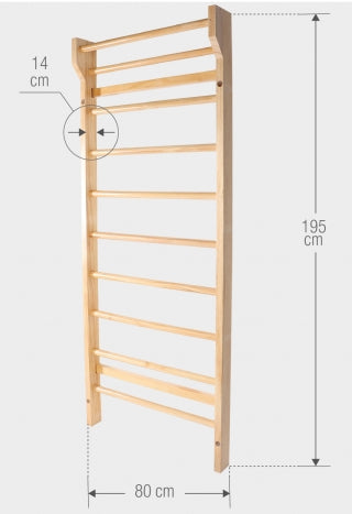 Puolapuut 80x14x195cm, Max. 100kg, Mänty