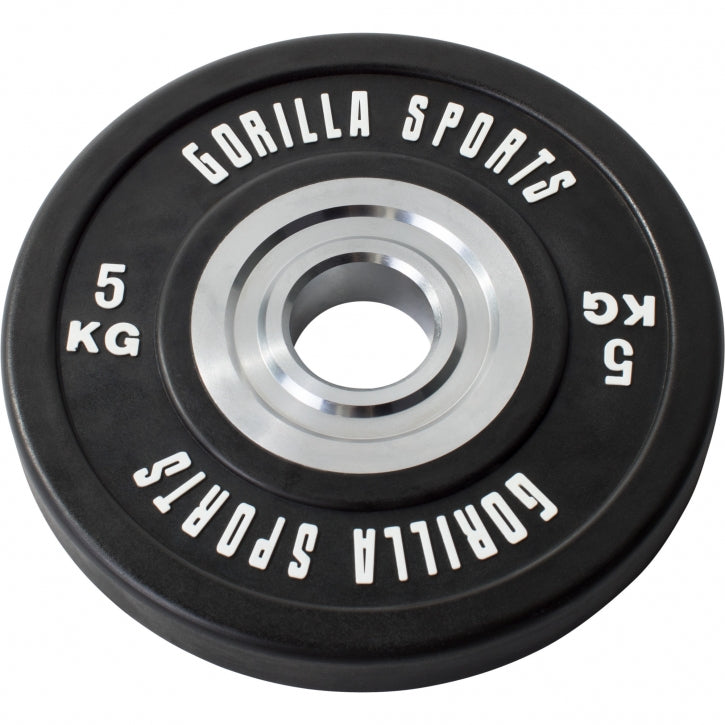 Bumper Plate Painosarja 140kg + Musta Olympia Levytanko Jousilukoilla 220cm, Ø 50/51mm