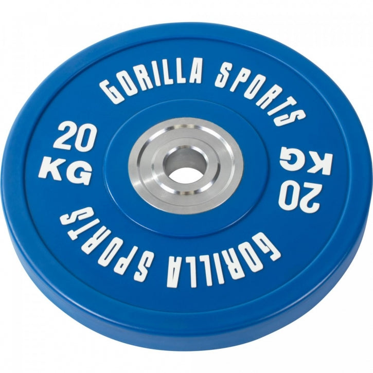 Bumper Plate Painosarja 140kg + Musta Olympia Levytanko Jousilukoilla 220cm, Ø 50/51mm