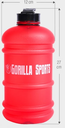 Juomapullo / Water Jug -Pullo 2.2 Litraa, 27x12cm, 100% BPA-vapaa, Musta/Punainen