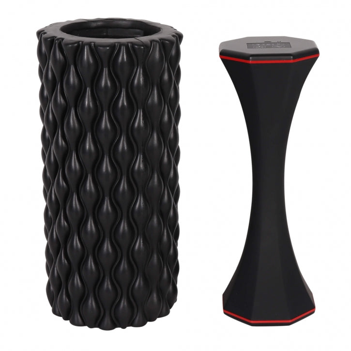 Foam Roller 3 in 1, Hierontarulla Tärinällä, Musta, 30x10cm