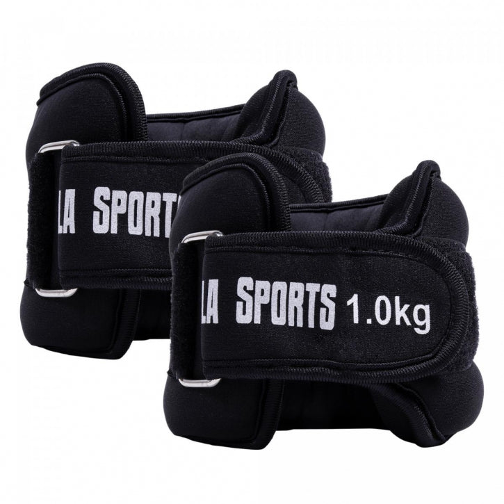 Nilkkapainot, 4 Eri Painoa 0,5kg - 2kg Neopreeni/Teräs Musta 2kpl