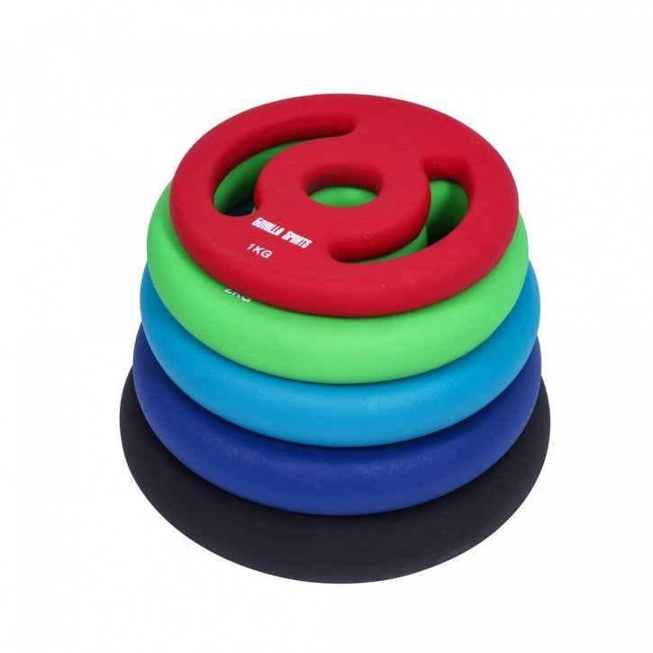 Levypainot 2kpl 1-5kg, 30mm Värikkäät Rautaiset Levypainot