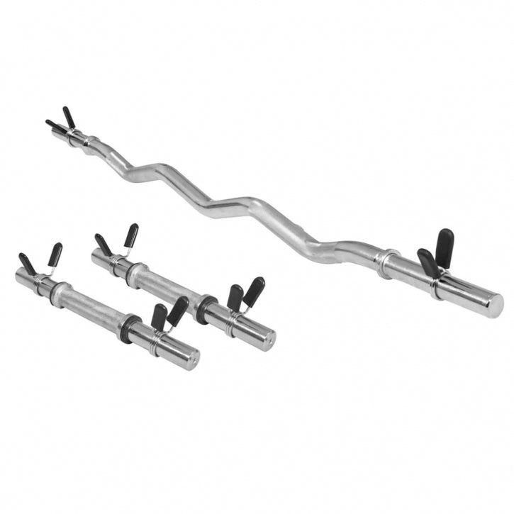 Käsipainotangot 35cm, 2,5kg, 2kpl + EZ Mutkatanko 120cm, 8kg Jousilukoilla Ø 30mm