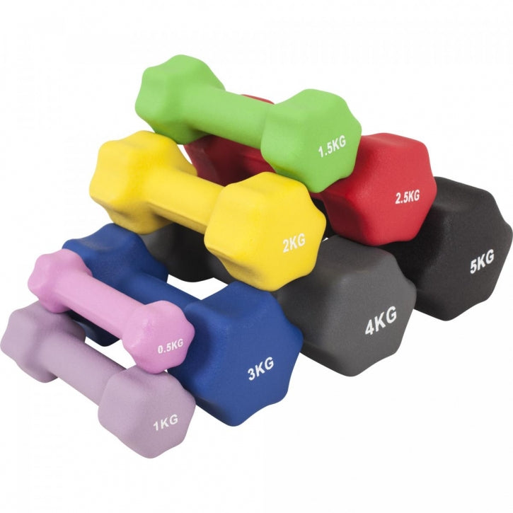 Aerobic käsipainosetti hexagon 1-10kg