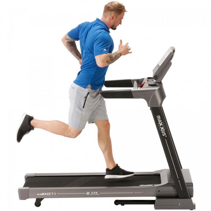 Taitettava Juoksumatto MAXXUS 7.1 RunMaxx – LCD-Näyttö, 11 Ohjelmaa, 18 km/h & 16 Kaltevuutta – 120 kg