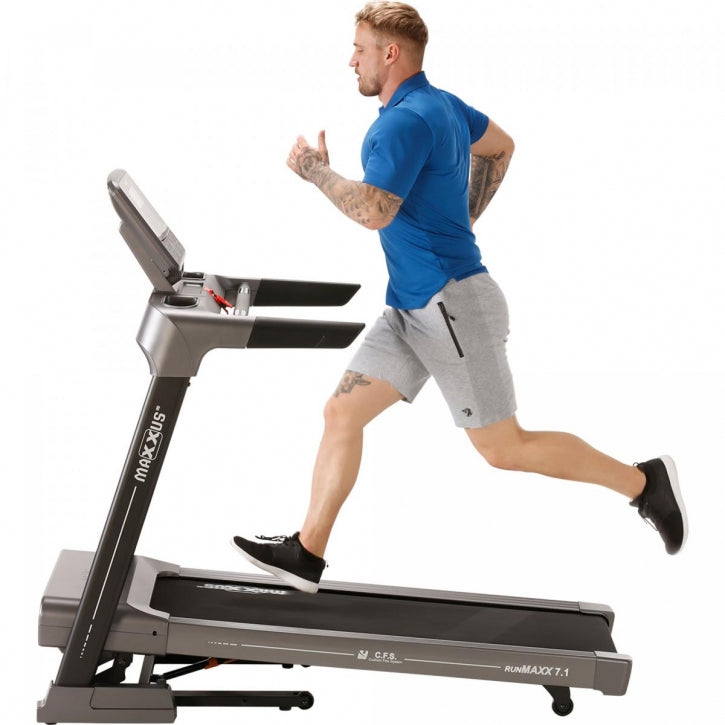 Taitettava Juoksumatto MAXXUS 7.1 RunMaxx – LCD-Näyttö, 11 Ohjelmaa, 18 km/h & 16 Kaltevuutta – 120 kg