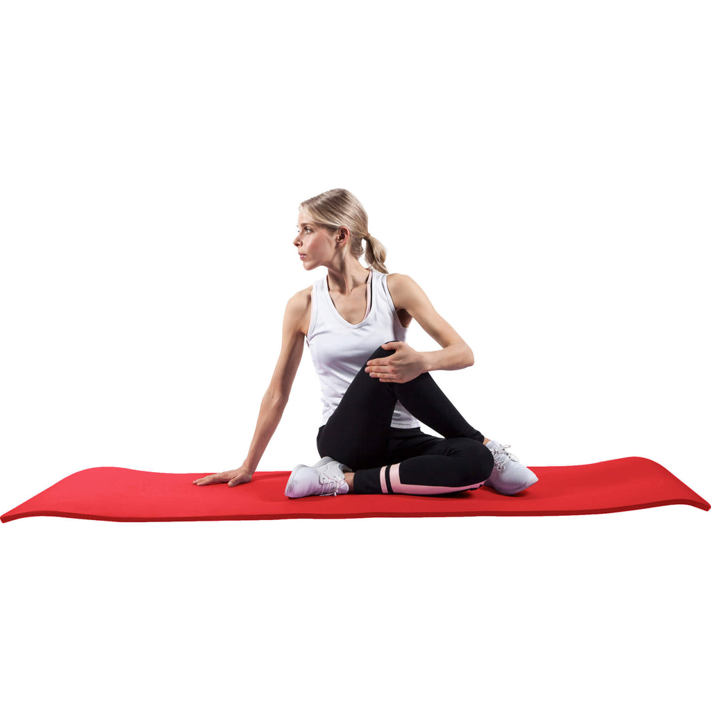 Jumppamatto Kantohihnalla, Punainen, 190x100x1,5cm