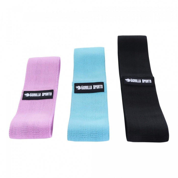 Hip Band / Vastusnauhat 8.2cm, 3 Eri Vastusta/Väriä S-L Polyesteri/Puuvilla