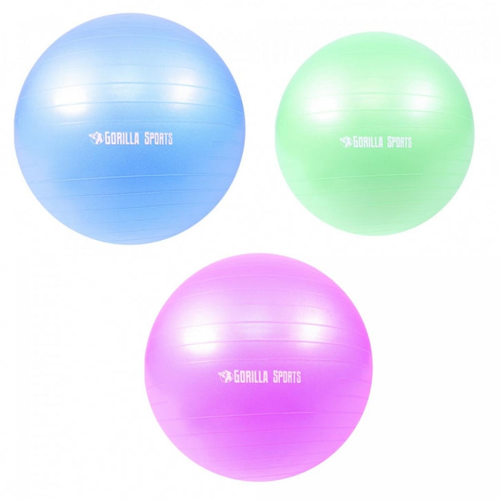 Jumppapallo Matta 55cm, Harjoituspallo ja Pumppu, Useita Värejä