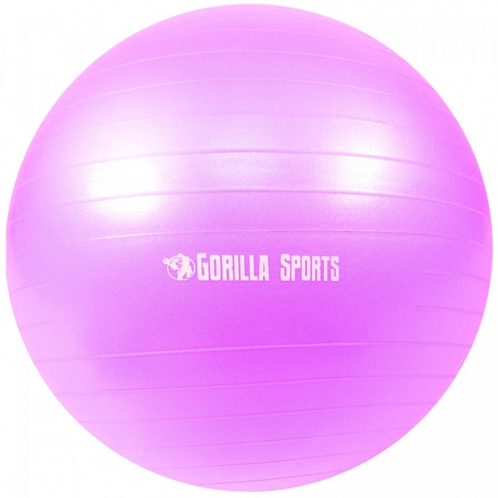 Jumppapallo Matta 65cm, Harjoituspallo ja Pumppu, Useita Värejä