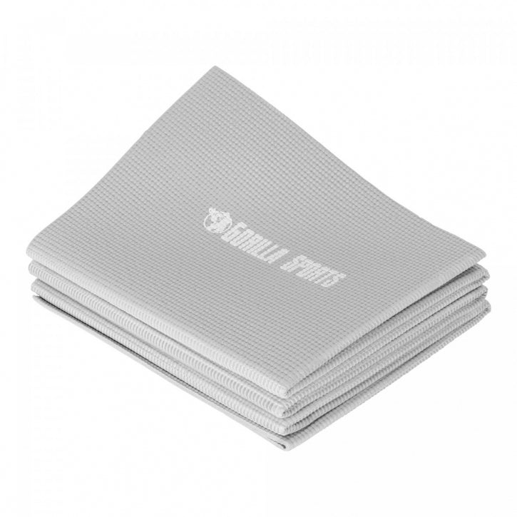 Joogamatto 4mm Taitettava, Kantolaukku, Harmaa, 173x61cm