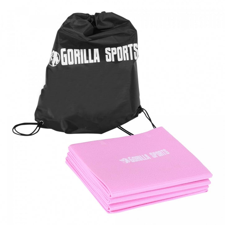 Joogamatto 4mm Taitettava, Kantolaukku, Pinkki, 173x61cm
