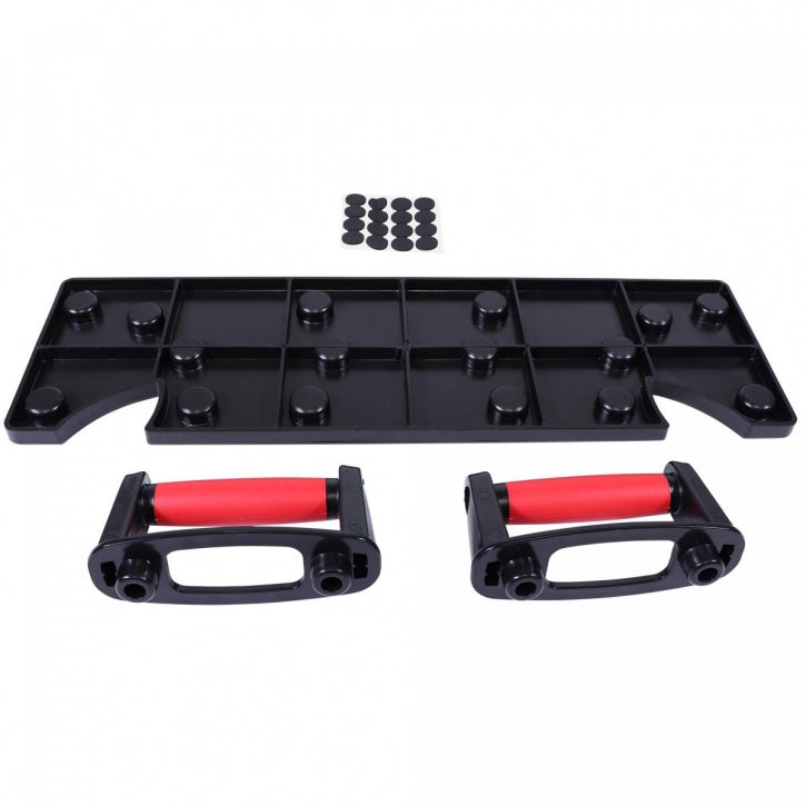 Punnerruslauta ja Irrotettavat Punnerruskahvat – 9 Asentoa, 200 kg, Musta