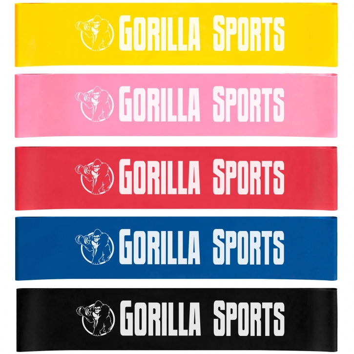 Mini Bands / Vastuskuminauhat 50cm, 5 Eri Vastusta/Väriä 4,5-15,8kg