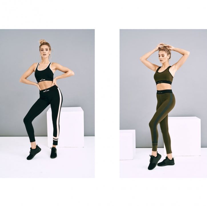 Urheilulegginsit / Treenitrikoot, XS-XL, Polyesteri/Elastiini, Musta/Oliivi