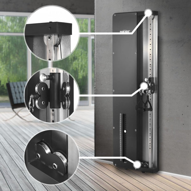 MAXXUS Seinään Kiinnitettävä Talja 60kg Painoilla 63x19x197cm Musta SmartGym H1