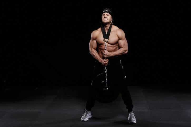 Säädettävä Niskanvahvistaja 95cm Ketjulla, Max. 25kg Nailon/Neopreeni/Teräs Musta