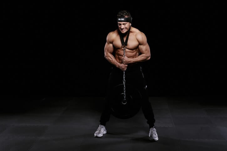 Säädettävä Niskanvahvistaja 95cm Ketjulla, Max. 25kg Nailon/Neopreeni/Teräs Musta