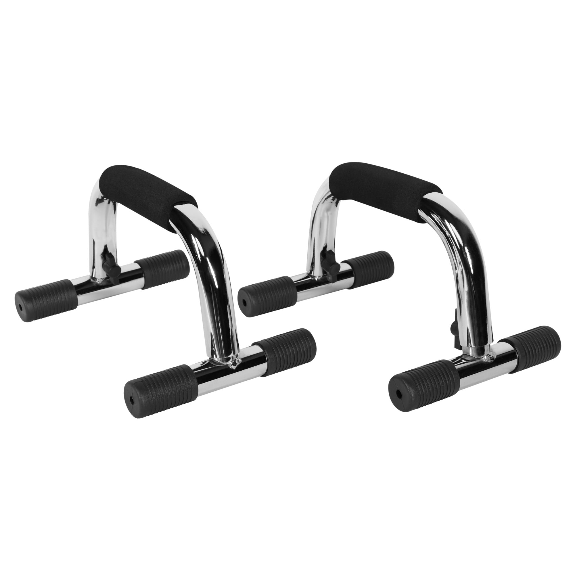 Punnerruskahvat Pehmusteella 2 kpl, Musta / Kromi, Max. 150 kg / puoli