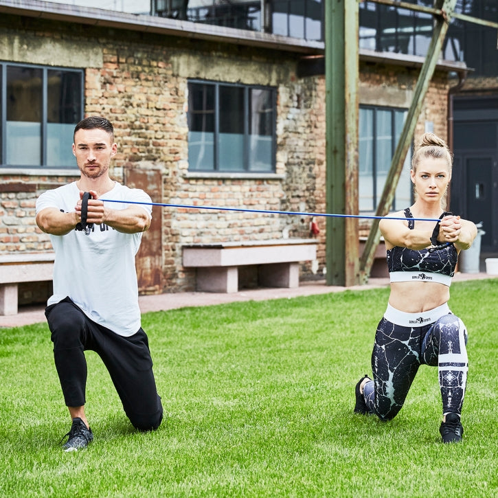 Vastuskuminauha Paketti Pehmustetuilla Kahvoilla Ja Säilytyspussilla, Vastus 1,4-5,3kg