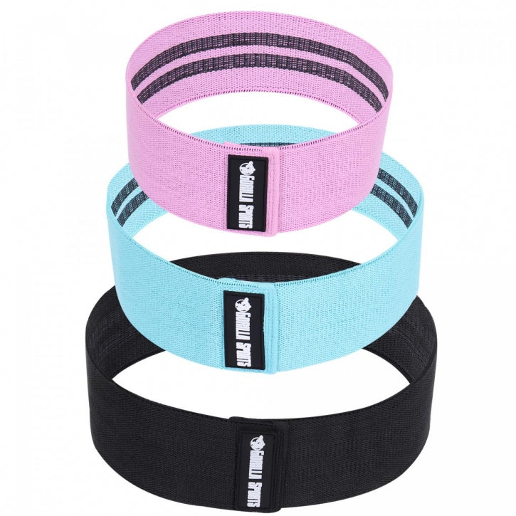 Hip Band / Vastusnauhat 8.2cm, 3 Eri Vastusta/Väriä S-L Polyesteri/Puuvilla