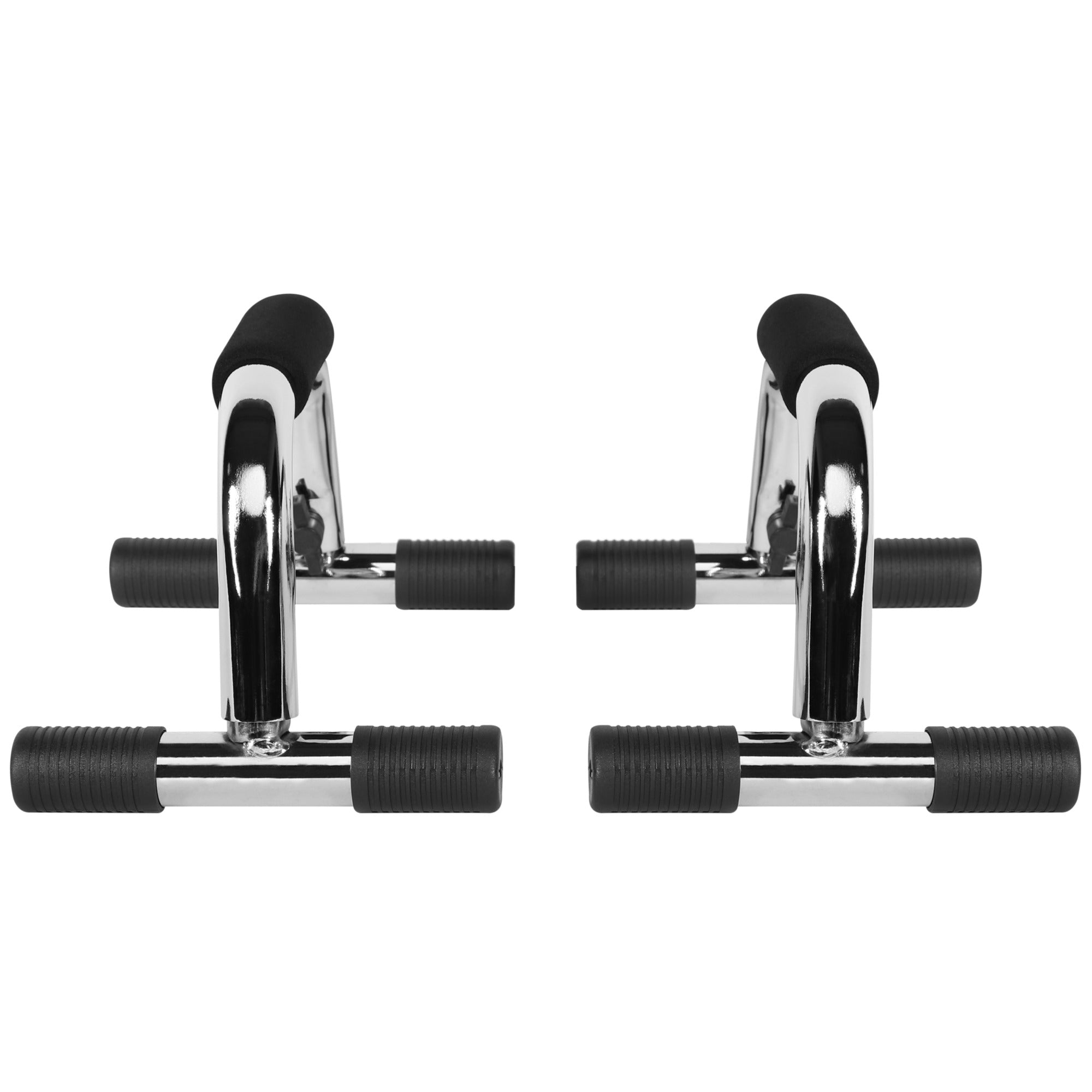 Punnerruskahvat Pehmusteella 2 kpl, Musta / Kromi, Max. 150 kg / puoli