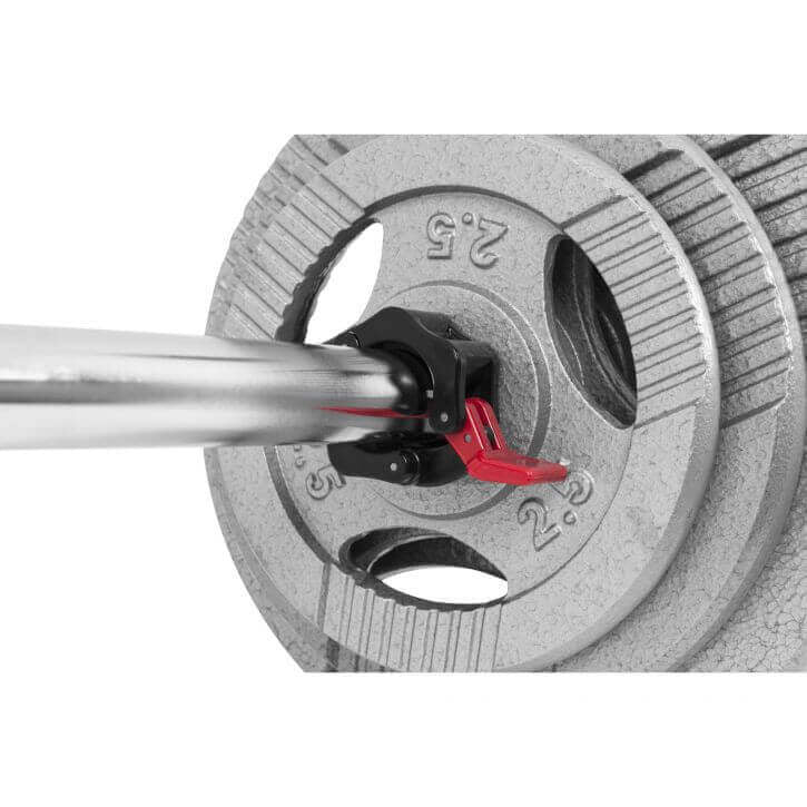 Pikalukot Ø 30/31mm Levytangoille Kumipinnoitteella Muovi Musta/Punainen 2kpl