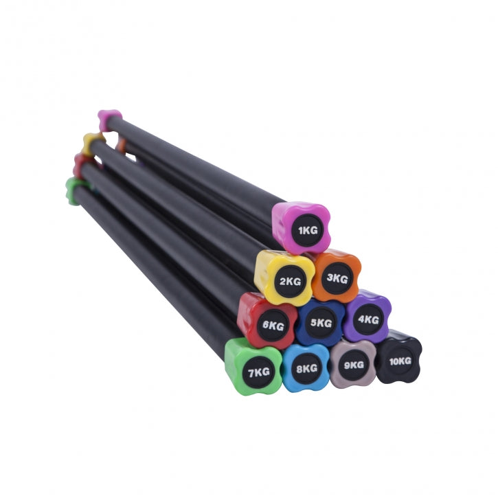 Painotanko Aerobic Bar 1-10kg, 120-132cm, Useita Värejä