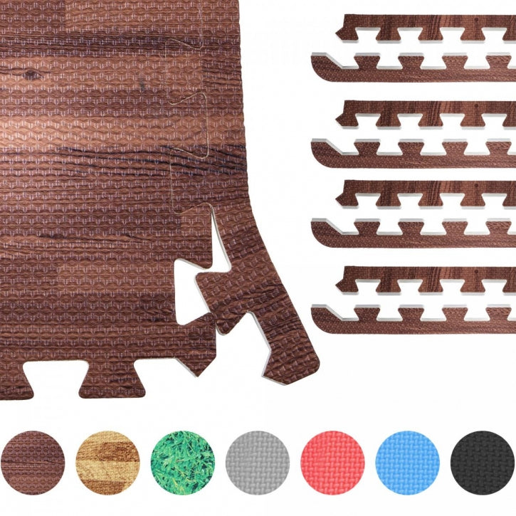 Suojamaton / Palamaton Reunapalat 8kpl 62,5x1,2cm EVA-Vaahtomuovi Tumma Puukuosi