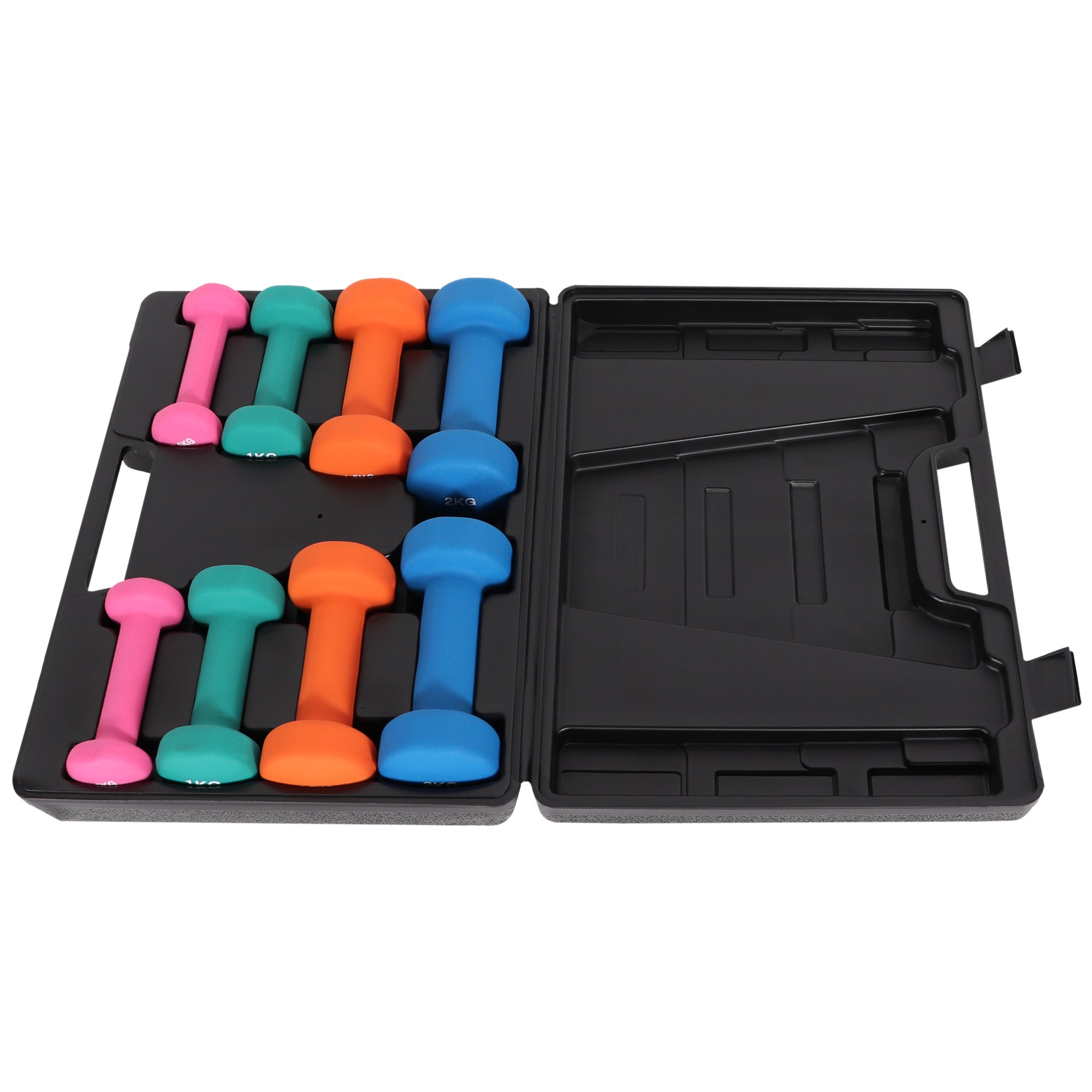 Aerobic / Vinyylikäsipainosetti 10kg Valurautaydin + Säilytyskotelo Musta