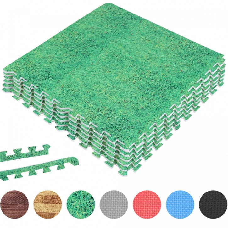 Suojamatto / Palamatto, 6 Palaa + 12 Reunapalaa 60x60x1,2cm EVA-Vaahtomuovi Ruohokuosi