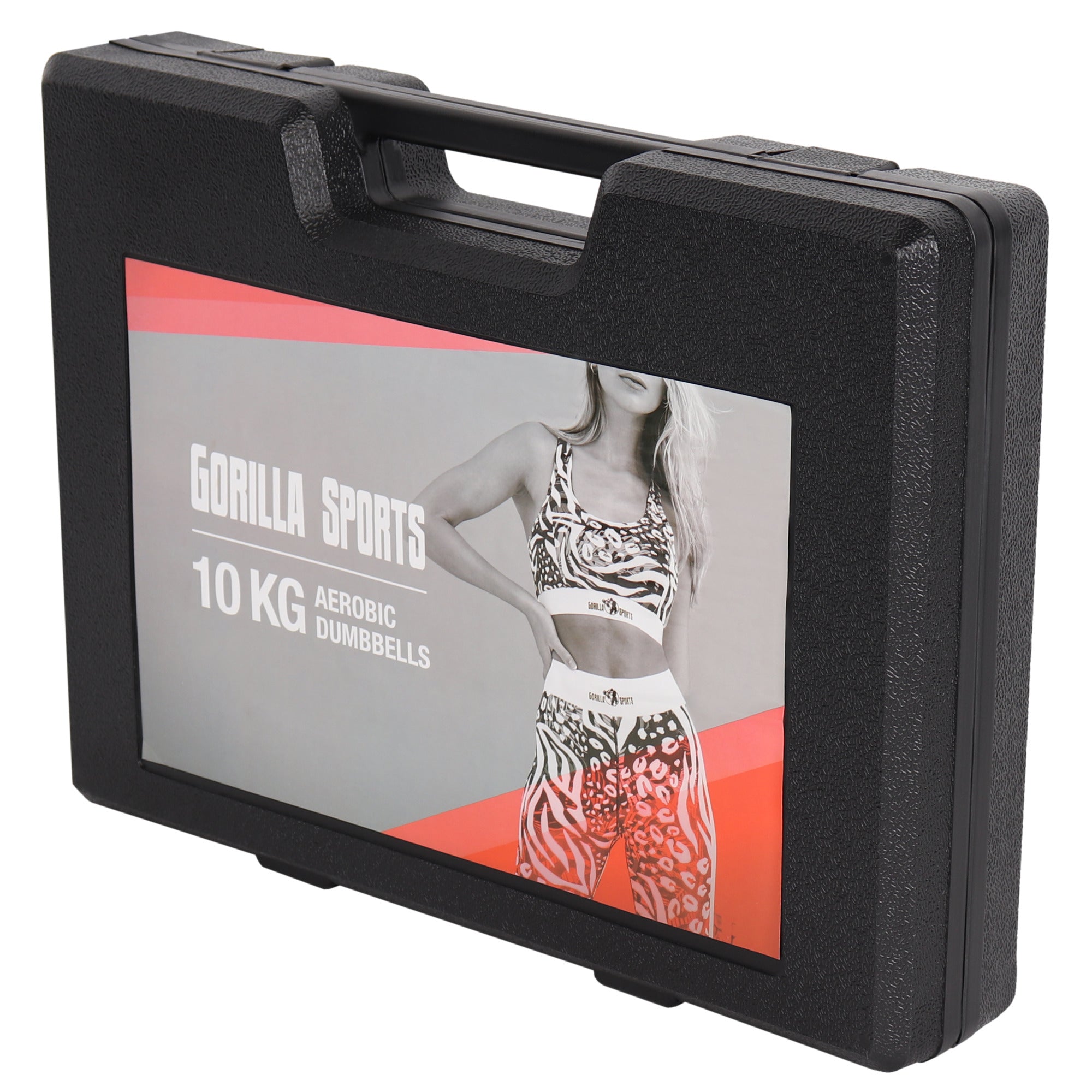 Aerobic / Vinyylikäsipainosetti 10kg Valurautaydin + Säilytyskotelo Musta