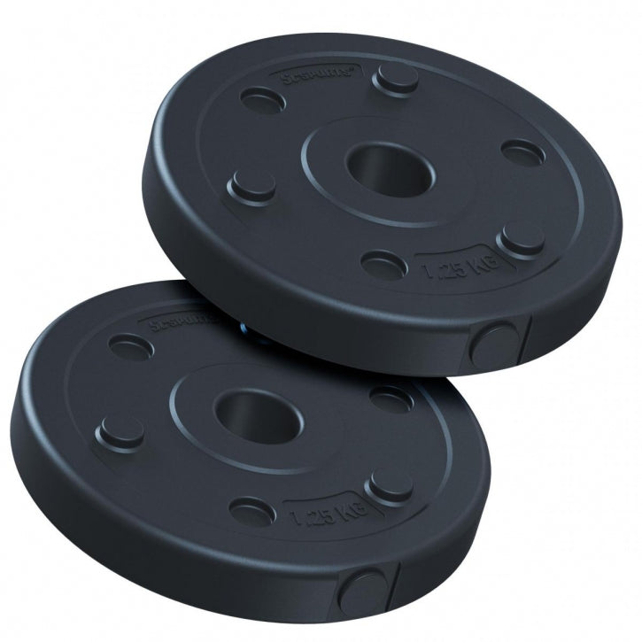 ScSPORTS Levypainot 2x1,25kg, 30mm Vinyylipainot, Musta