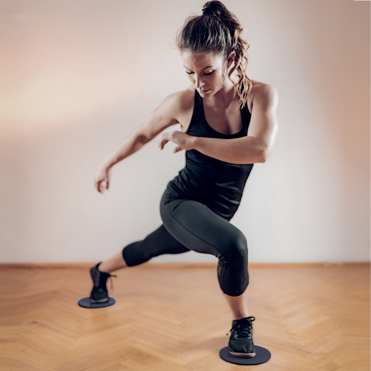 Liukutyynyt / Liukukiekko 17,5x0,8cm + Säilytyspussi Musta