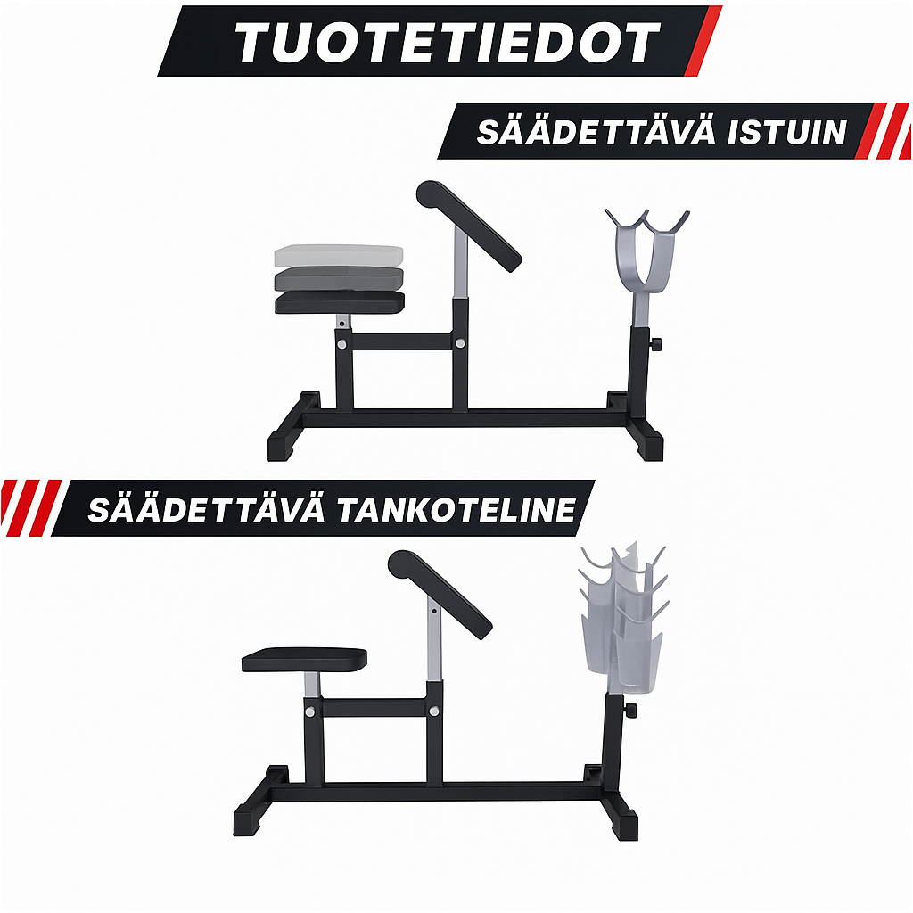 Scott Penkki / Hauispenkki Säädettävä 96x65x83-103cm Musta